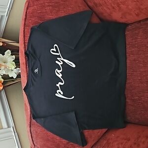 Short sleeve 'Pray' cropped t-shirt by Organic Generation Size Large